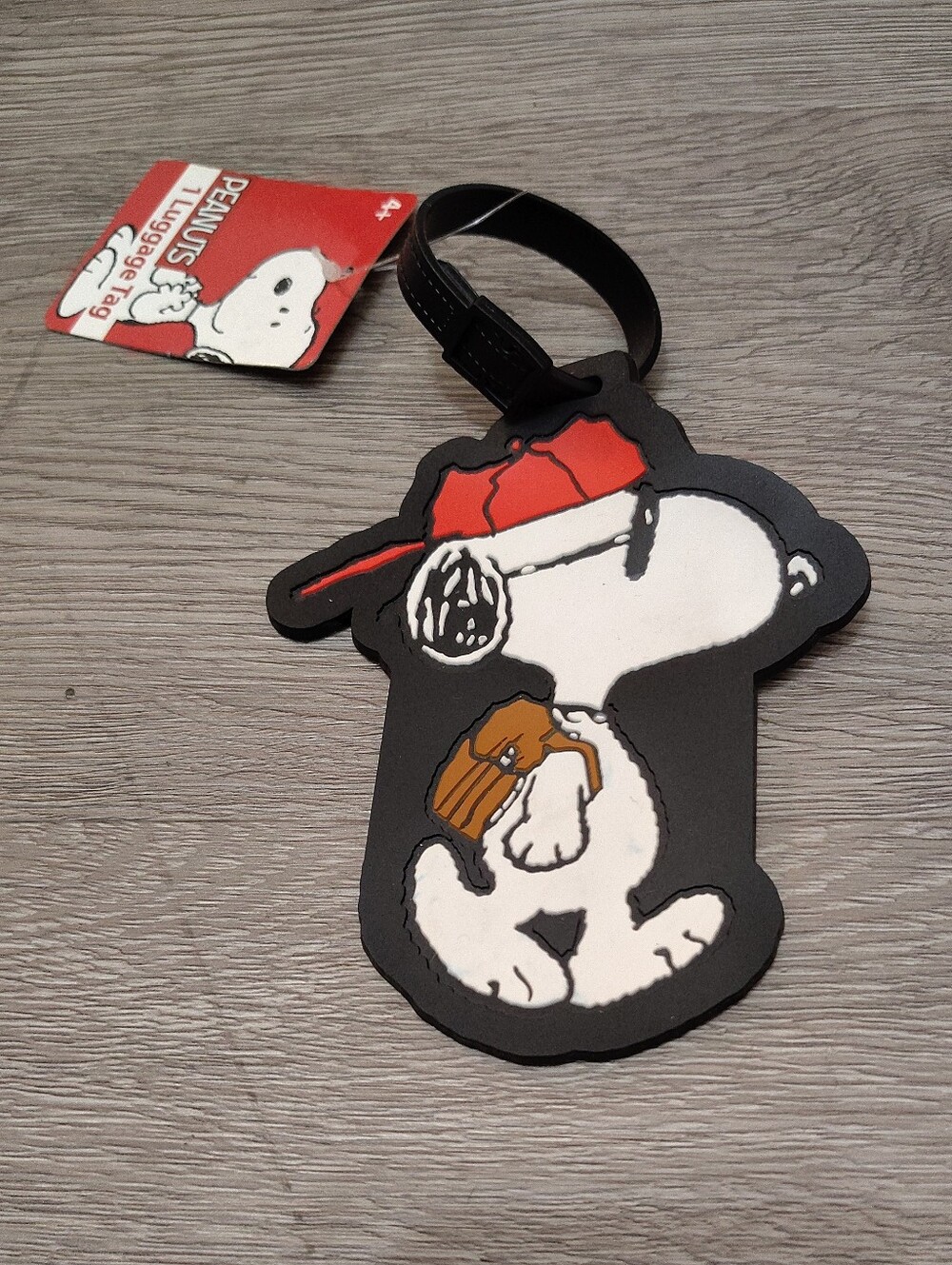 Peanuts Snoopy Joe Cool Luggage Tag PVC Rubber Travel ID Bag Tag Backpack NWT